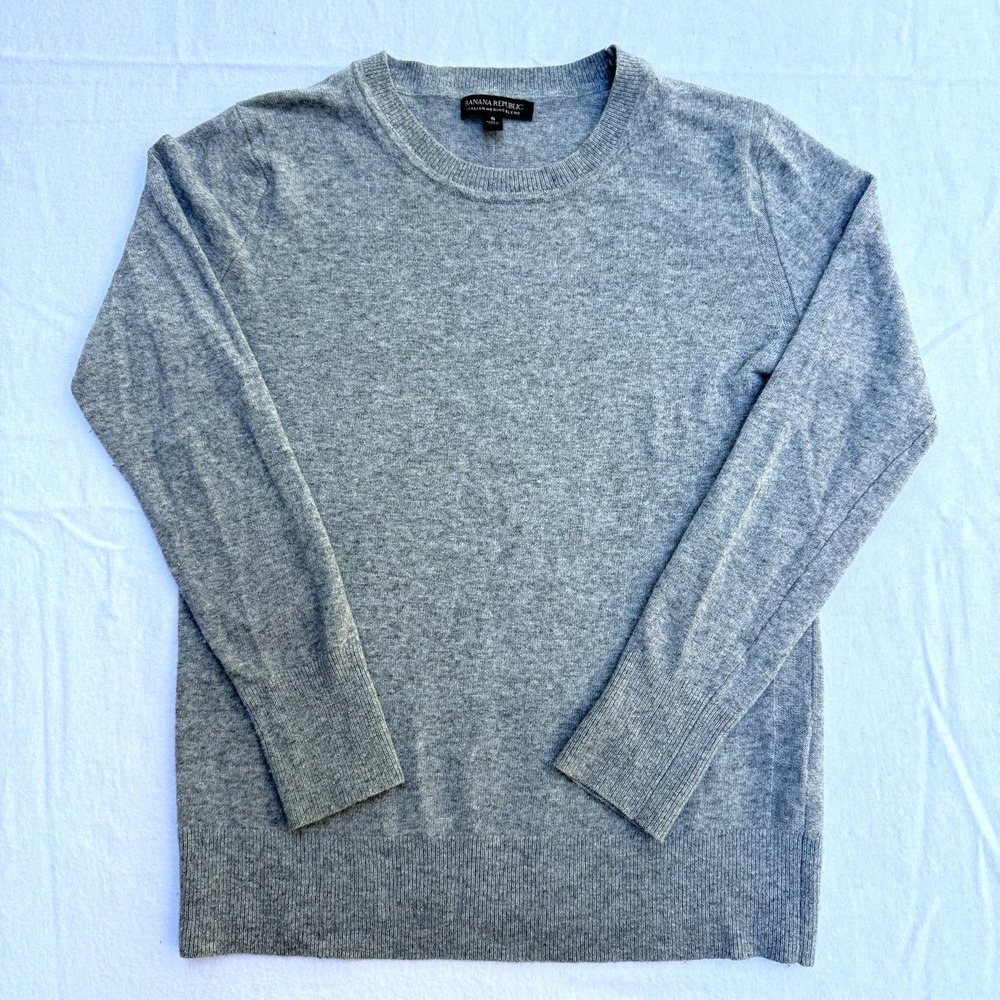 Banana Republic Sweater Womens‎ Small Grey Italian Wool Blend Casual Minimalist